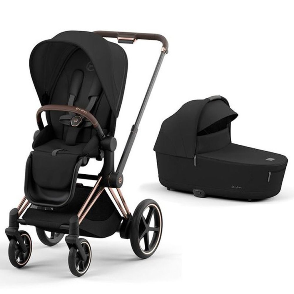 Carro 2 Piezas Cybex Priam Rosegold TEX.NEGRO.CAP.NEGRO).